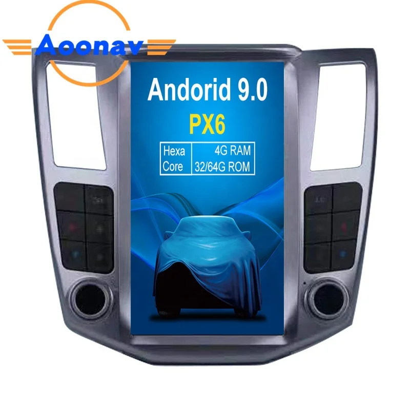 

AOONAV Tesla style Android 9.0 PX6 Car Multimedia Player For Lexus RX RX300 RX330 RX350 RX400H 2004-2007 GPS Navi radio stereo