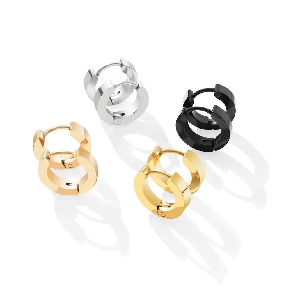 

Wholesale Price Round Stainless Steel Earrings 18K Gold Plated Earring