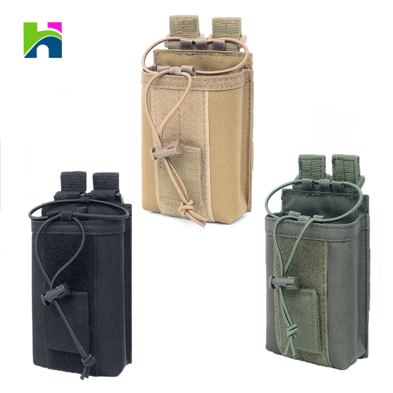 

Tactical Molle Adjustable Interphone Storage Bag Radio Pouch for Two Ways Walkie-Talkie