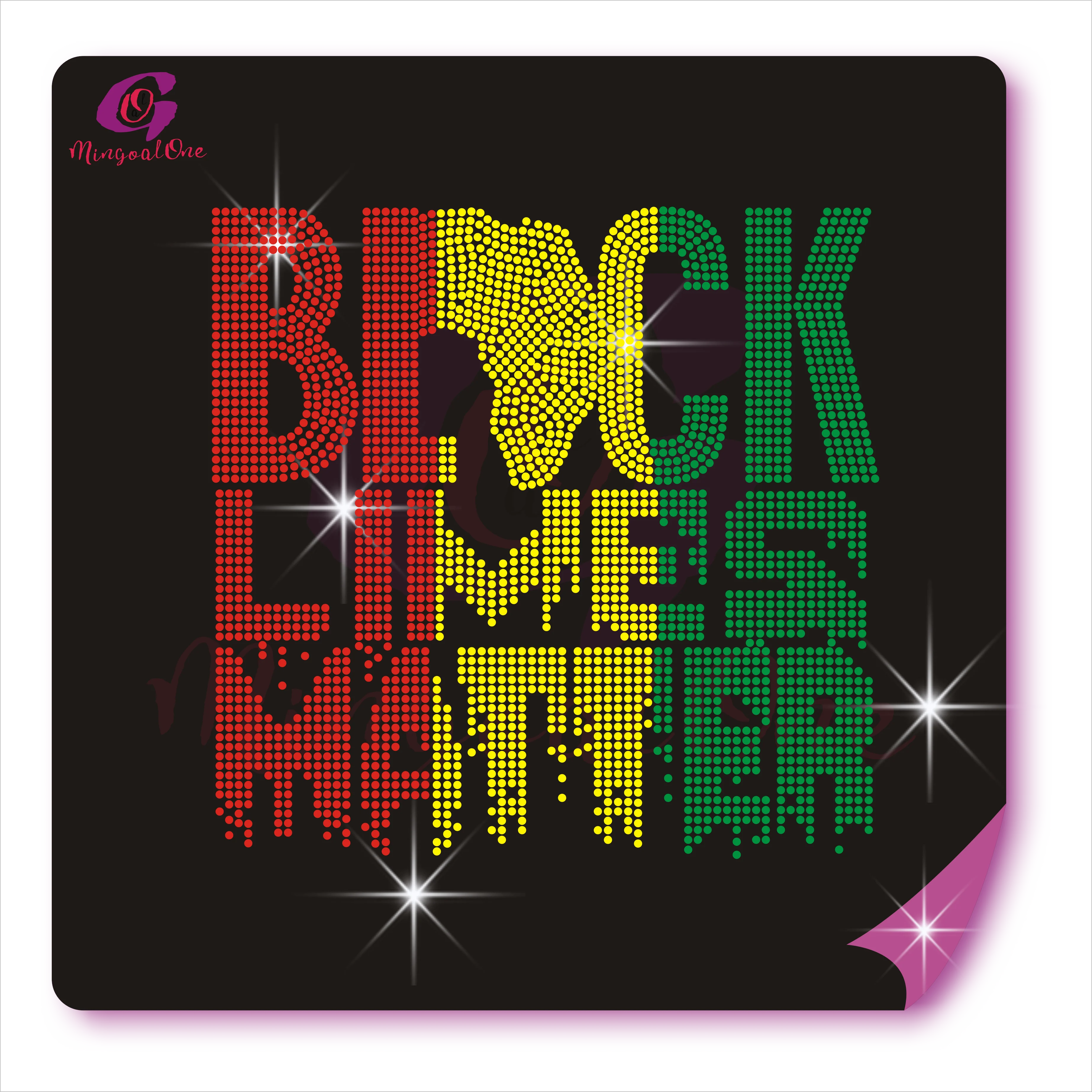 

Sparkle Black Lives Matter Hot Fix Rhinestone Transfer Custom Rhinestone Heat Transfer Design, Select from color chart