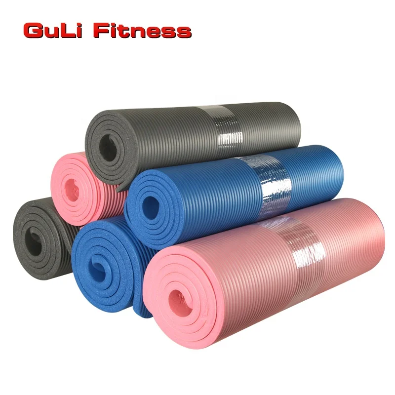 

Hot sale High Density Pilates Fitness Indoor Colorful Soft Customized Non-Slip NBR Yoga Mat 15mm Thick with Carry Handle Strap