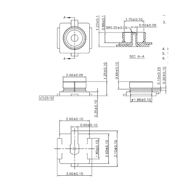 Ufl Seat Ipex / Ipx Joint Smt Connector U.fl-r-smt Rf Coaxial ...