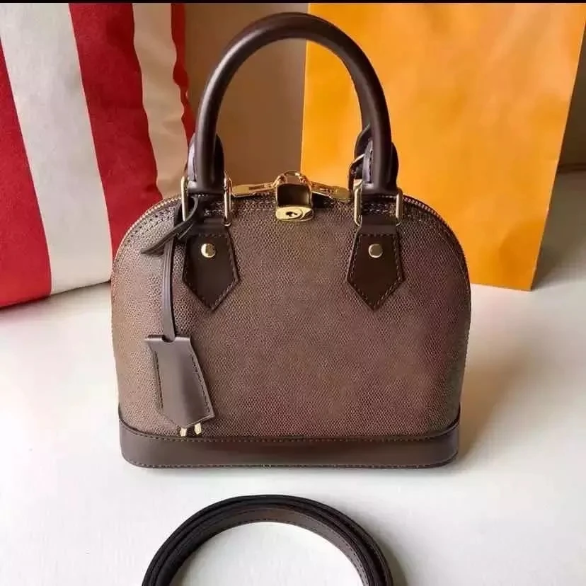 

Luxury Brand Alma BB Bag High Quality Real Leather Fashion Monogram Damier Ebene Shell Shoulder Bags Women Handbags Ladies