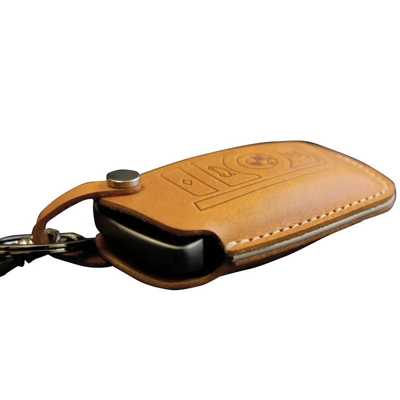 

YY Factory Handmade Genuine Leather Car Key Case Key Holder Pocket for BMW, Customized color