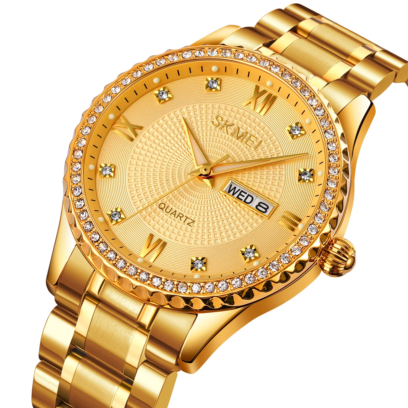 

skmei 1837 luxury men quartz Watch golden stainless steel Business Mens Wrist men watch Relogio Masculino, 3 colors