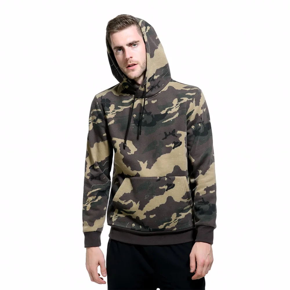 

2021 kangaroo pocket hooded sweatshirt custom brushed fleece camo hoody pullover plus size men's camouflage hoodies wholesale, Gray.army green