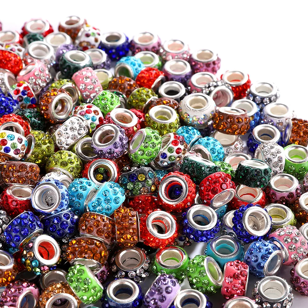 

JC crystal Rhinestone clay beads jewelry Findings for jewelry making big hole stone beads for pen making