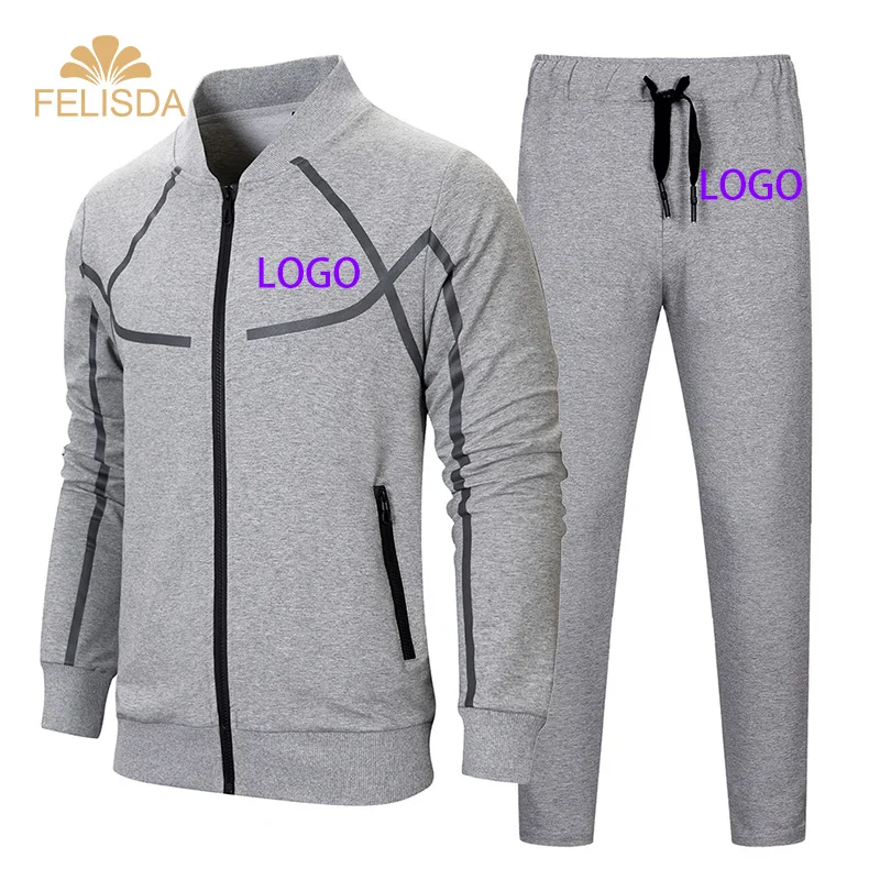 

Clothing Vendors Blank Cotton Men's Tracksuit Athletic Casual Zipper Sweatshirt Sweatpants Fall Winter Sports Sweatsuits