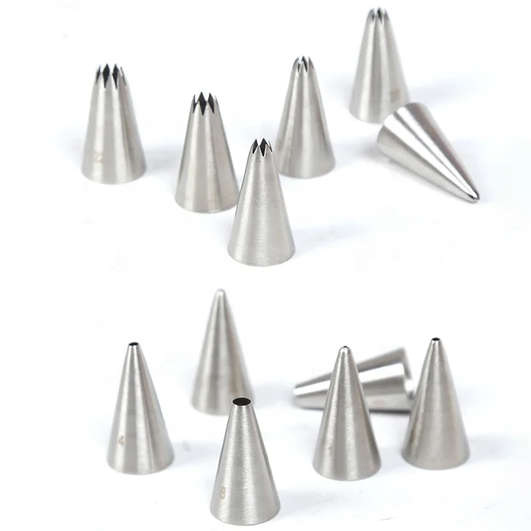 

Stainless Steel Small Size Cake Nozzles Icing Piping Nozzle Tips for Cake Decorating Tools