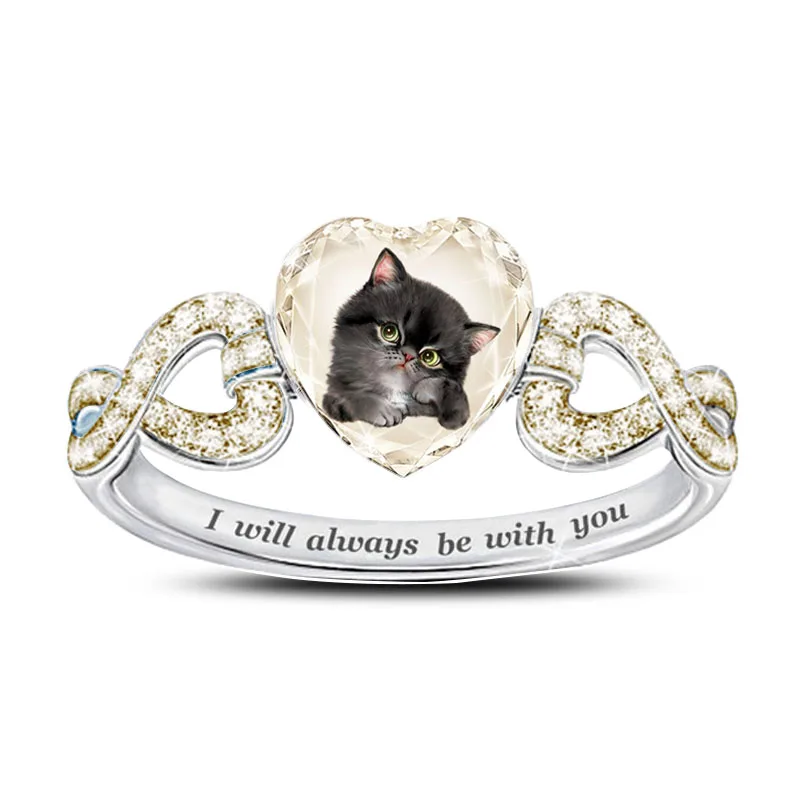 

Girl Personalized Accessories Crystal Cartoon Animal Ring Birthday Gift