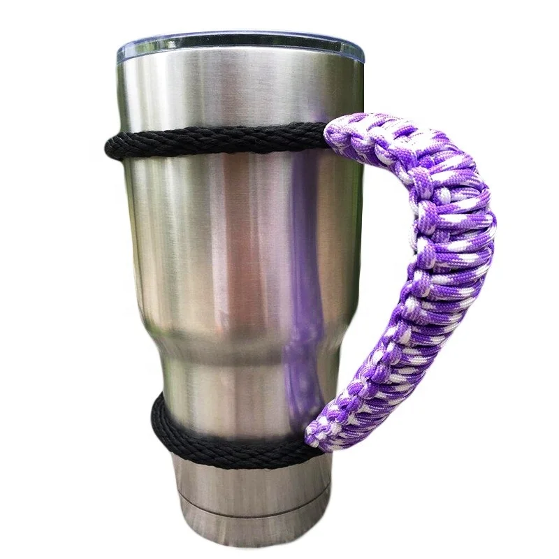 

Stainless Steel Cup Paracord Holder Handmade Camouflage Bottle Paracord Handle, Customized