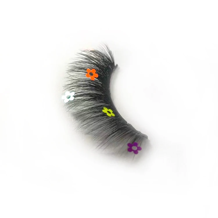 

New arrival sparkling lash 25 mm sparkle beauty lashes custom floral sequins false lashes, Can be custom