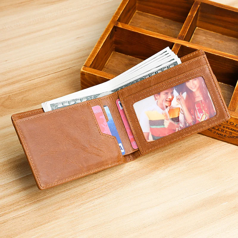

Front Pocket Wallet Men Mini RFID Blocking Custom Slim Full Grain Leather Wallet For Man