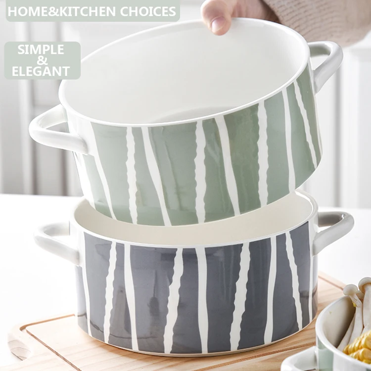 

AL 2021 10inch New Nordic Creative Ceramic Soup Bowl Ceramic Fruit Bowl Dessert Bowl