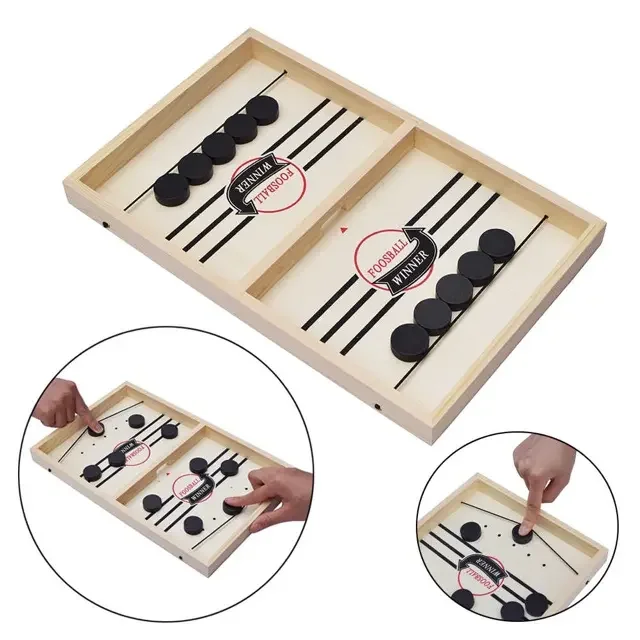 

Hot sale family interactive wooden desktop chess board game catapult chess set for two complete play Foosball Winner Puck game