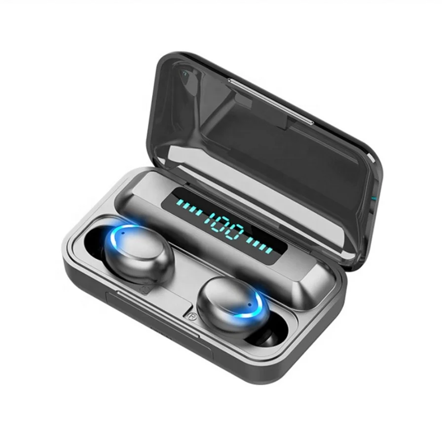 

F9-5 LED Display Mini BT Headsets Wireless Earbuds 5.0 IPX5 Waterproof Big LED Ear Phone TWS Earphones