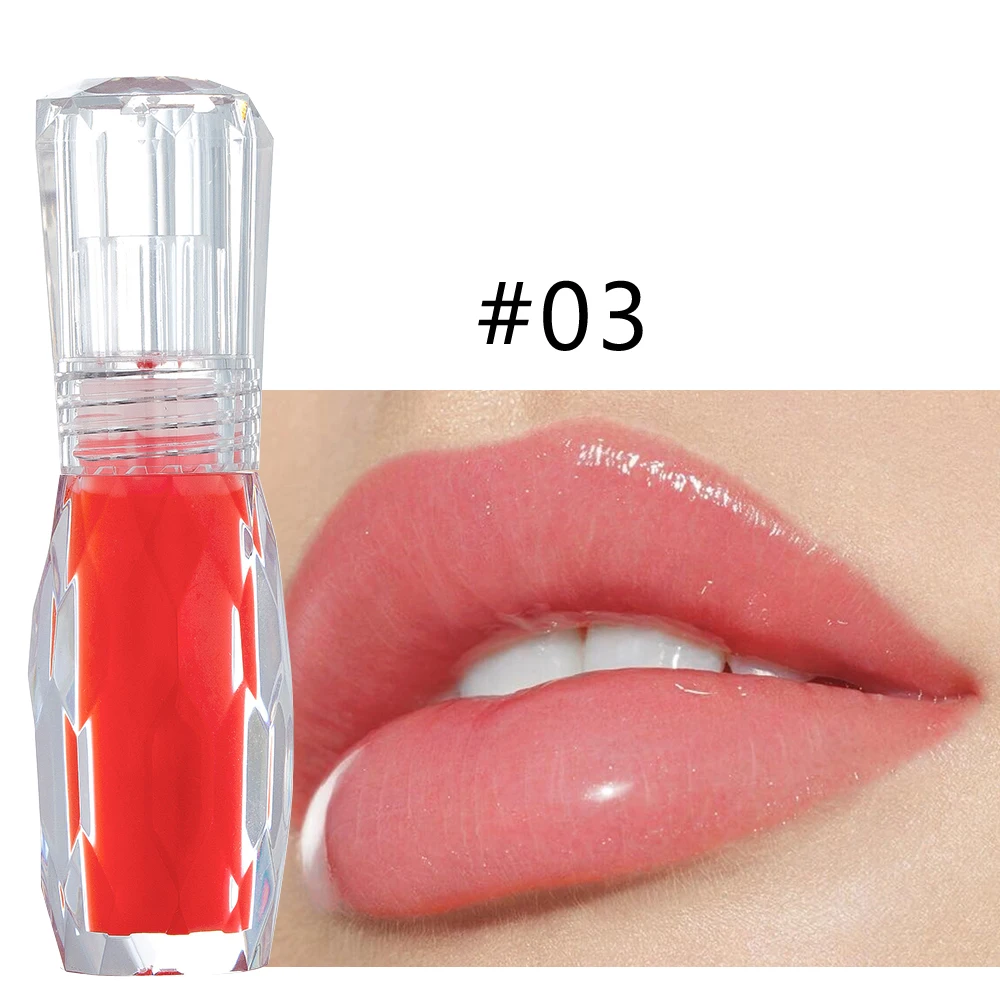 

6 colors Makeup line pinky red glossy custom lipgloss tube moisturizing kissing fruit lip gloss