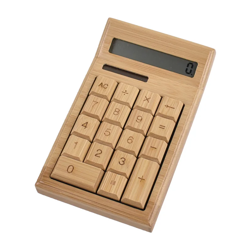 
High Quality Natural Bamboo Citizen Calculator Scientific Calculator In 12 Digital Real Bamboo Craftwork 