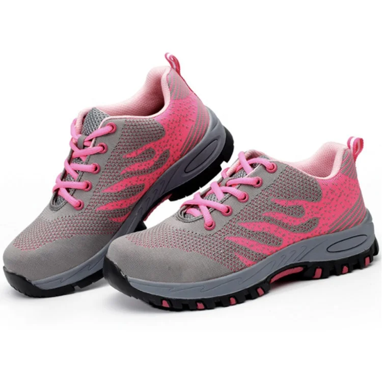 

Wholesale Outdoor Summer Comfortable Steel Toe Fly Knitting Woman Safety Work Shoes for Ladies