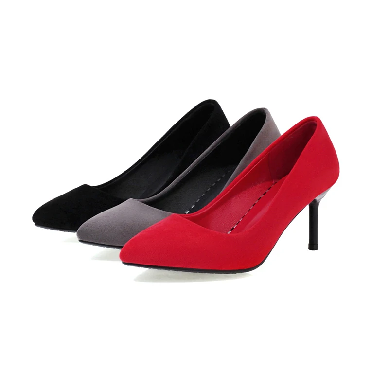 

Wedding Wear Women's Dress Stylish Suede Leather Stiletto Heels for Lady