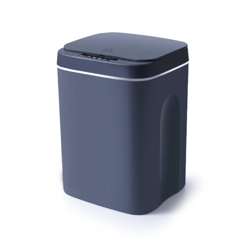 

Large Capacity Rubbish Trash Can Household Cleaning Accessories 14L battery version three mode induction smart trash can, White,dark gray