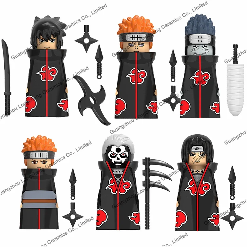 

KDL801 Anime Uchiha Sasuke Yahiko Hoshigaki Kisame Hidan Mini Building Blocks Bricks Action Figures Kid's Educational Toys