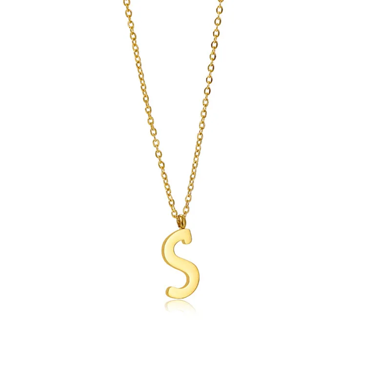 

High quality stainless steel letter k s alphabet pendant design gold letter pendant