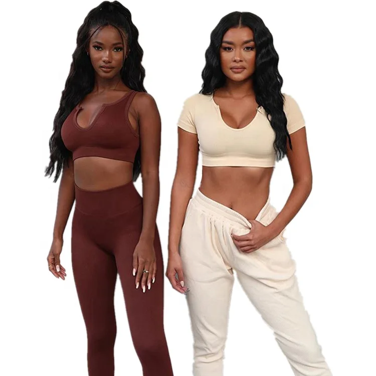 

New Seamless Yoga Suit Sports Bra Top Gym Leggings Pants Running Tights Set Sportswear Fitness Clothing For Women