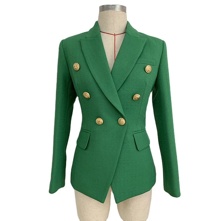 

2020 new arrivals wholesale high quality classic olive double breasted women blazer jackets