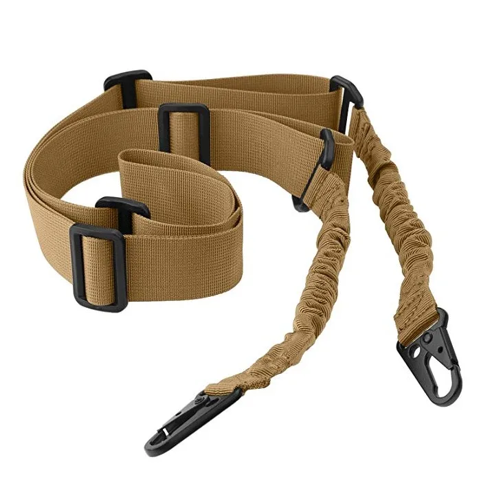 

Two Points Rifle Sling with Length Adjuster Traditional Sling with Metal Hook for Outdoors tactical hunting gun strap, Black ,sand color ,armygreen