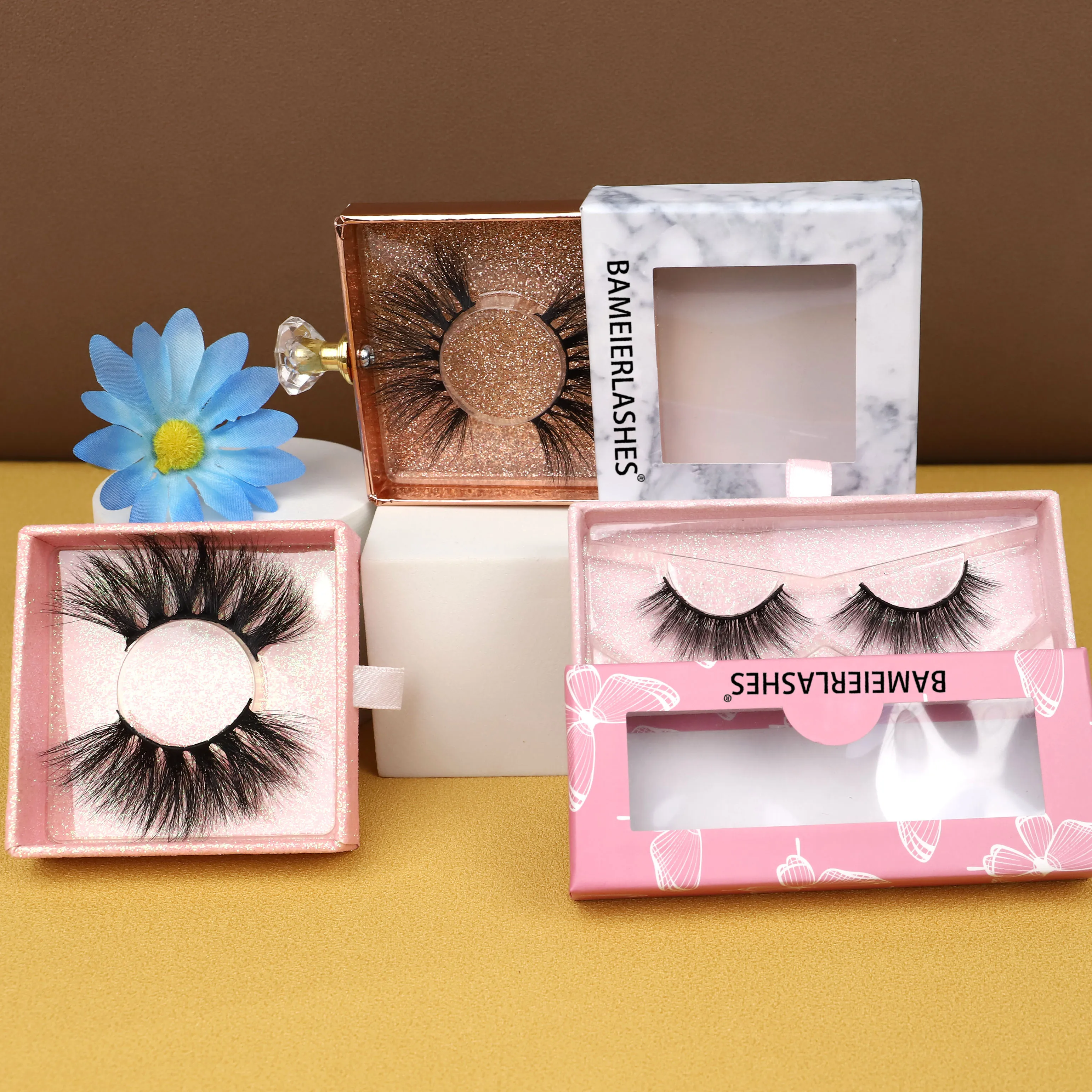 

hot sale vendor 100% handmade eyelash 3D mink lashes, Black blue red green purple