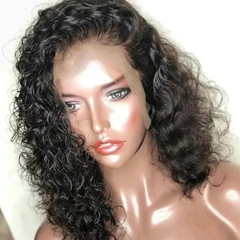 

Wholesale kinky deep curly lace frontal wigs virgin Brazilian human hair 13*6 curly Swiss lace front wig for Black Women