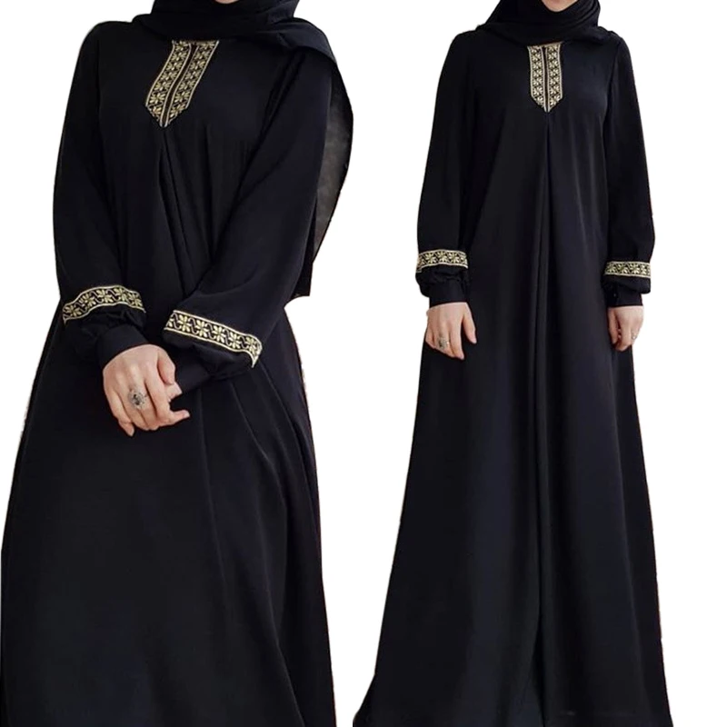 

New abaya jilbab dubai prayer buibui kebaya muslim islamic clothing with scarf, Black