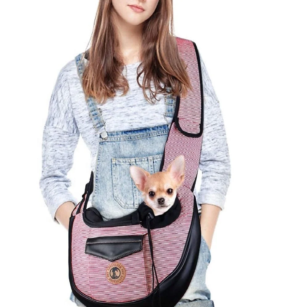 

Portable Breathable Pet Sling Bag Adjustable Padded Strap Small Pets Puppy Dog Cat Sling Carrier Bag