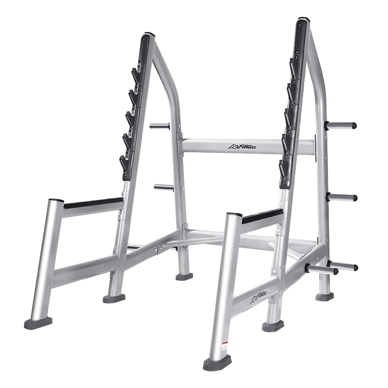 

Commercial multifunctional muscle training squat rack, Silver