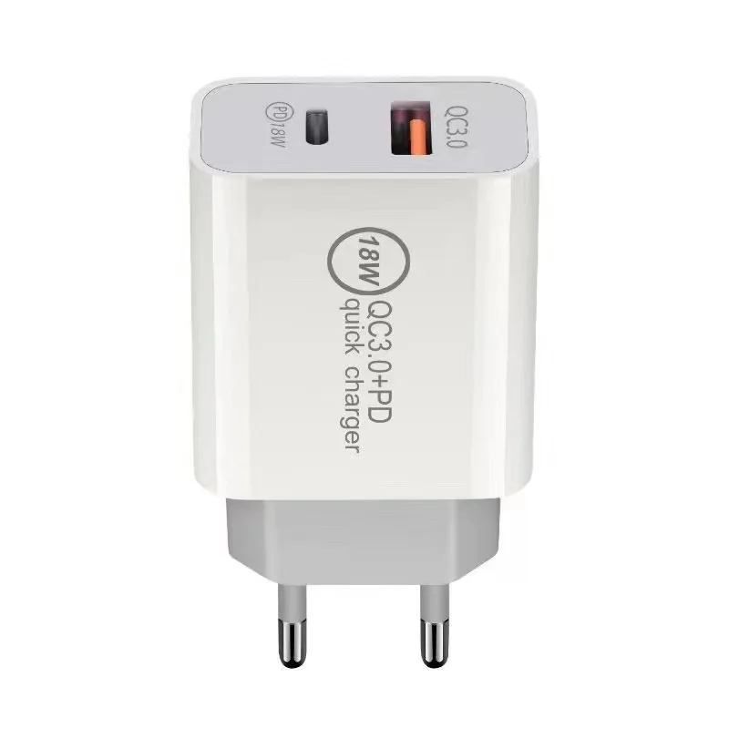 

18w Usb Power Adapter Fast Charging Cube Charger 18w Pd Fast Type C Wall Charger For Iphone, White/black