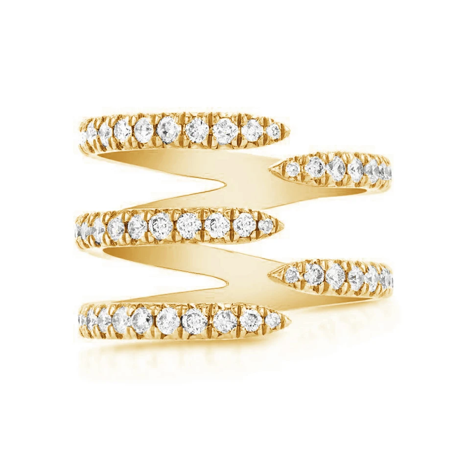 

fine jewelry wholesaler fine 925 sterling silver ring 18k gold plated pave cubic zircon mini claw women band ring