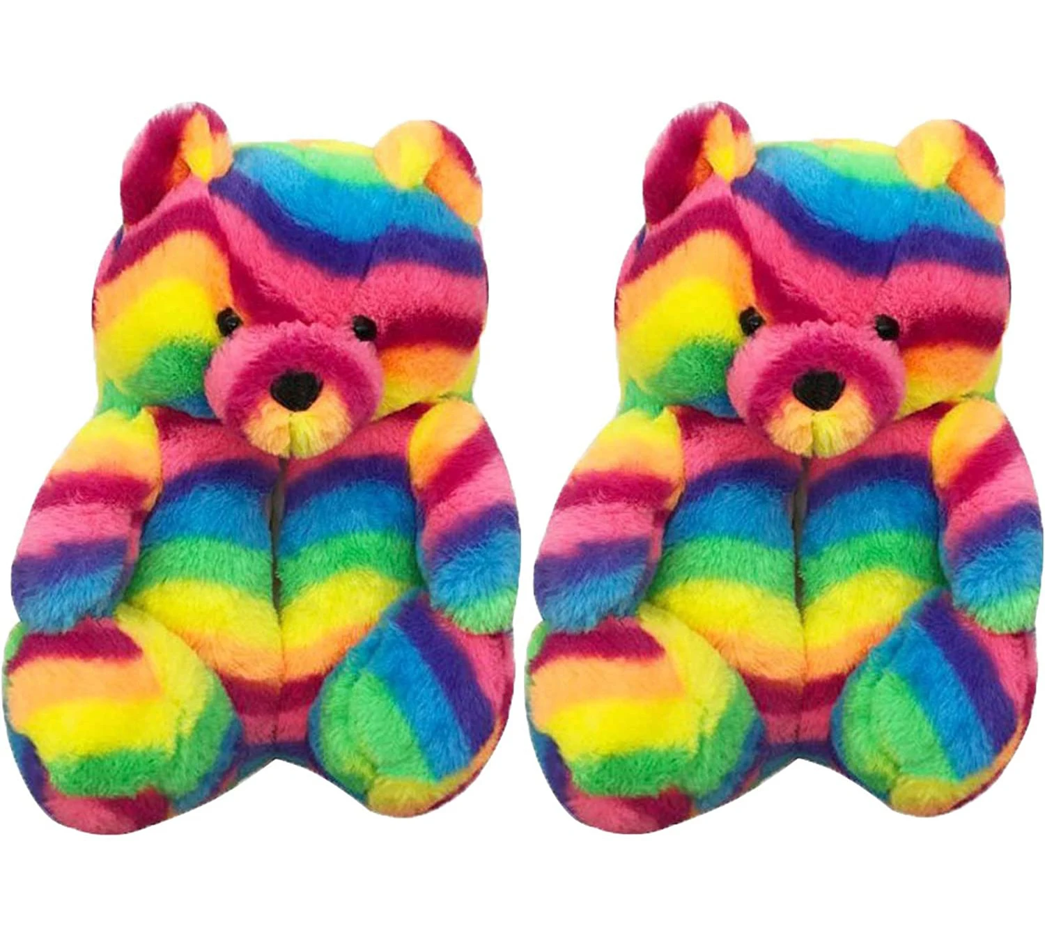 

Teddy Bear Slippers New Arrivals Fuzzy Teddy Wholesale Plush New Style Slippers House Teddy Bear Slippers For Women Girls, Blue, pink, black red, colors, khaki, brown, rainbow