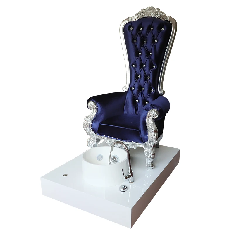 Luxury Blue Royal Throne High Back Pedicure Chair For Nail Salon Shop Buy Cheap King Throne