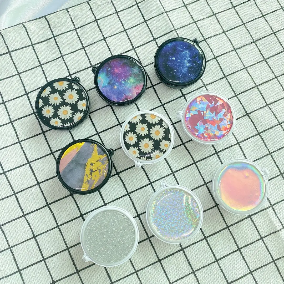 

Funny Phone Accessories Painted round Shaped Mirror acrylic expending Mobile Phone Holder