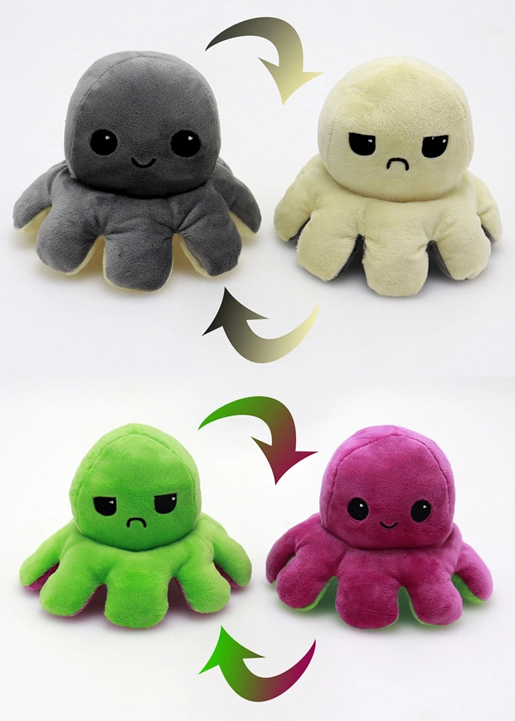 two faced octopus plush