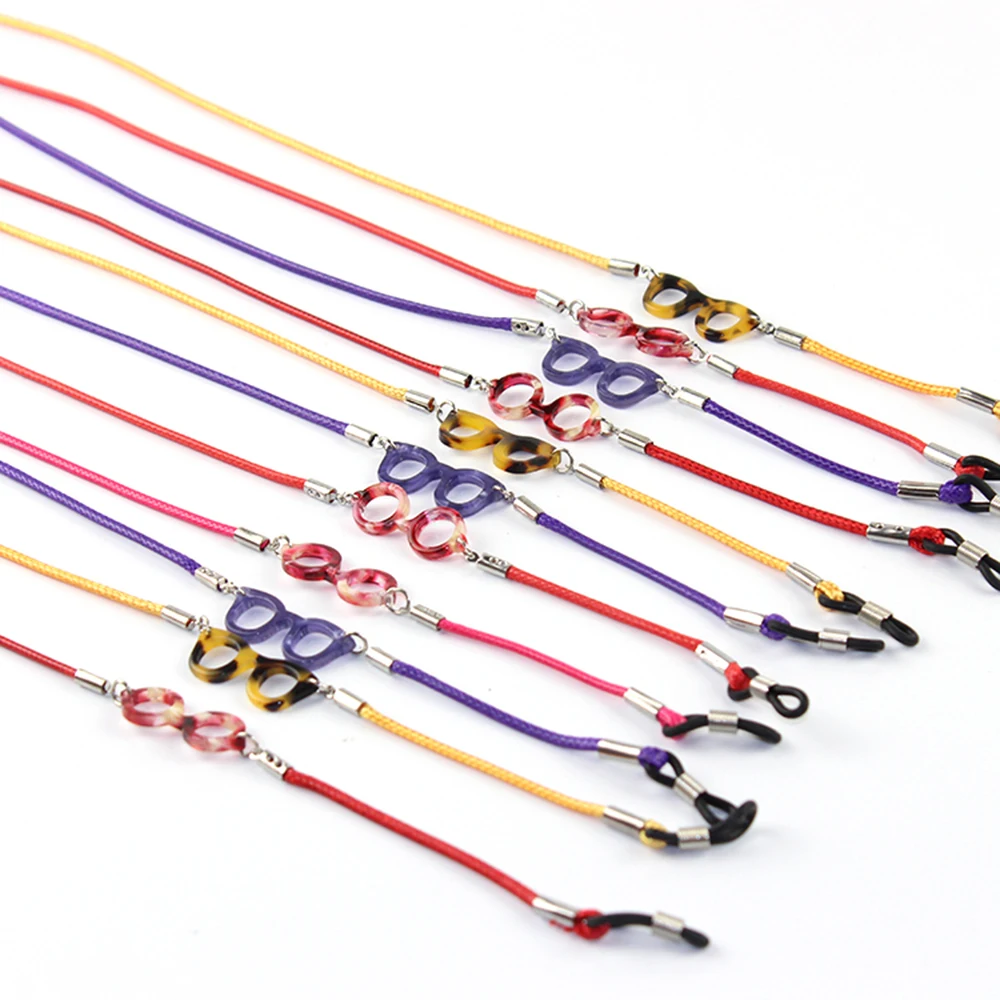 Colorful Fashion Wholesale Glasses Eyeglass Neck Strap Leather Loops