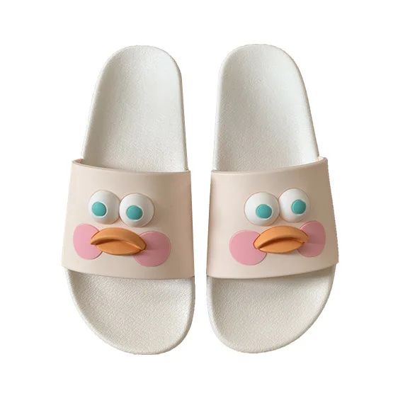 

Summer home indoor slippers cartoon cute duck flat bottom sandals wear beach slippers women OEM customization