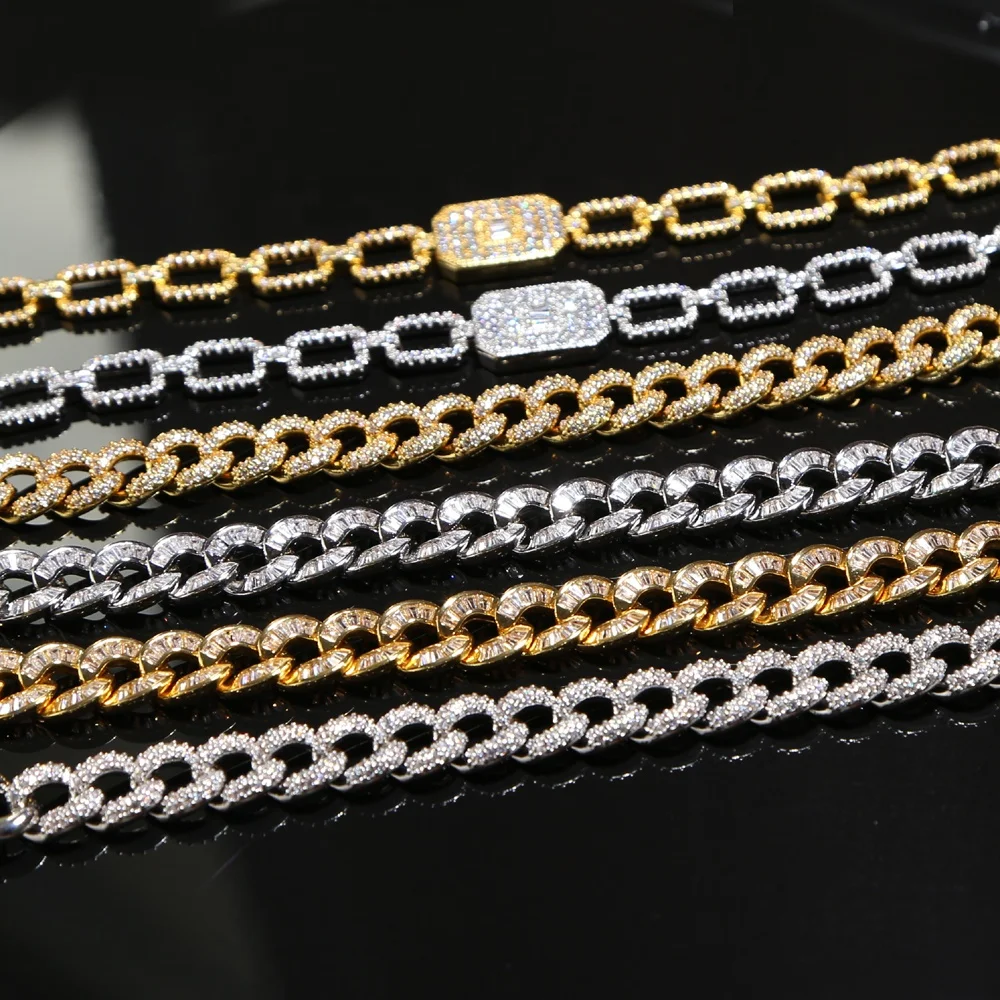 

luxury Iced out Hip hop bling micro pave cz women jewelry Miami cuban link chain bracelet Hip hop jewelry