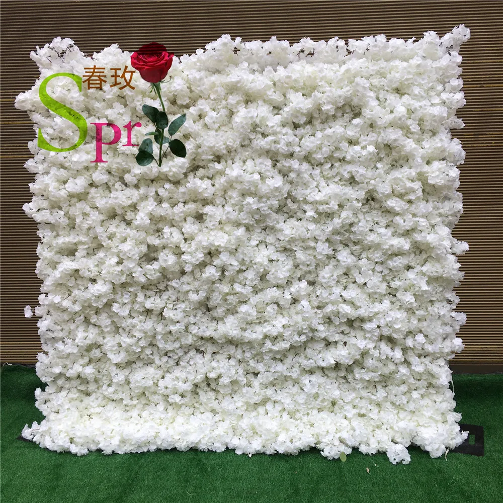 

SPR 2022 New Design Cherry Flower Wall Backdrop Wedding Wholesale Artificial Flower Mat For Customized Flower Wall, White