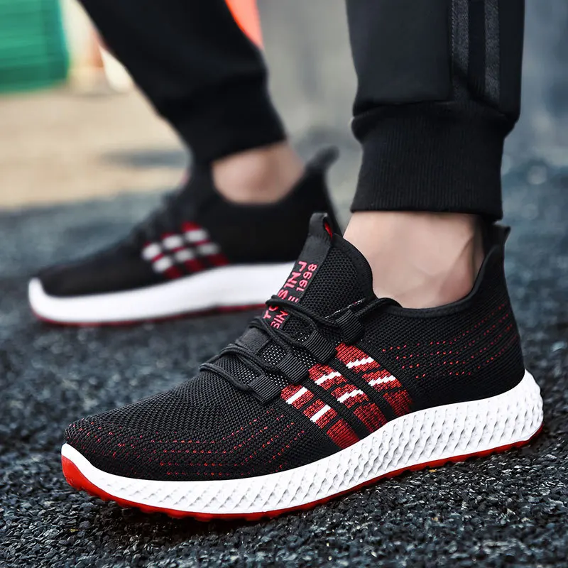 

High quality Custom Flying weaving Sport Outdoor Sneakers Comfortable Breathable for Travel Walking Jogging Running Shoes, 2 colors