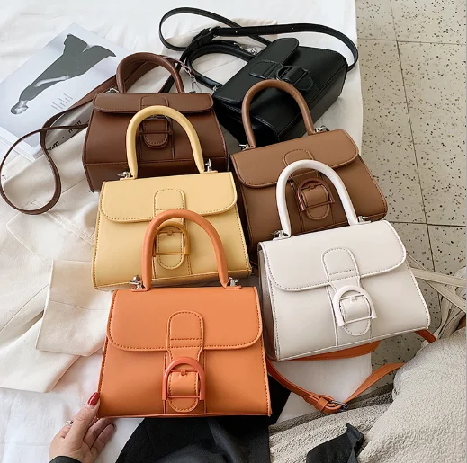 

2020 new retro fashion horseshoe lock saddle handbags for women simple crossbody shoulder bags, 6 colors