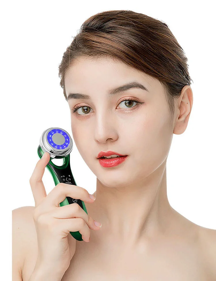 

2021 Ultrasonic Face Massager For Skin Rejuvenation Face Lifting Nutrition Importing Anti-Wrinkle Personal facial Care device, Red/green