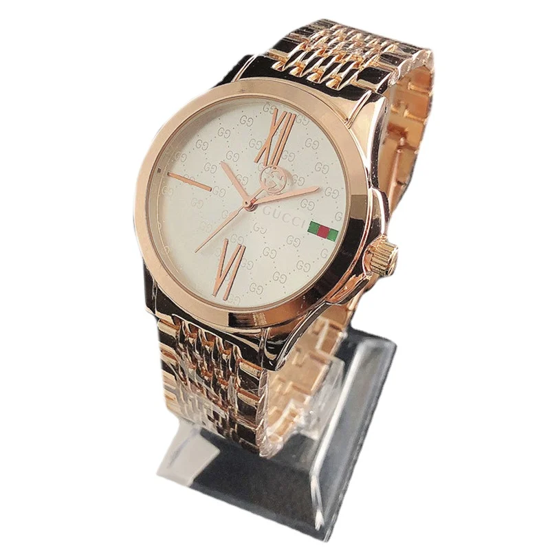 

Fashion new ladies small dial with the same paragraph steel belt alloy quartz watch set come with box and jewelry