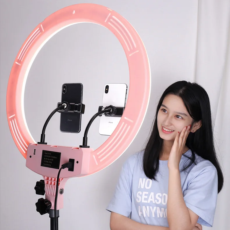 

CPYP photographic 45w dimmable 18 inch led selfie ring light manufacturer 18" inches ringlight with tripod stand, Black